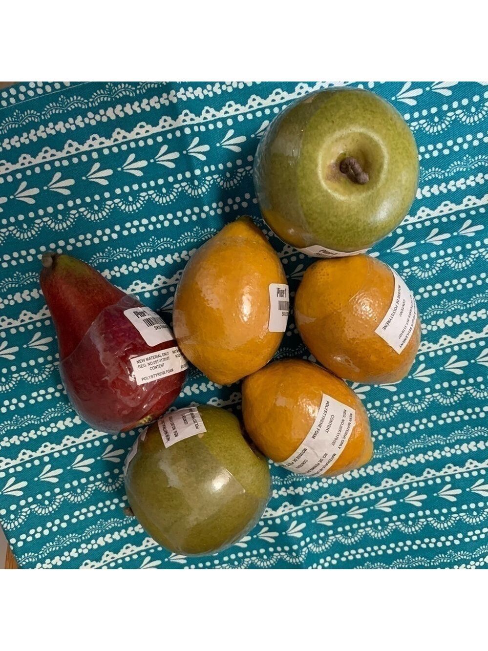 PIER 1 faux floral fruit bundle decor dining craft apple pear grapes lemons - Picture 9 of 11